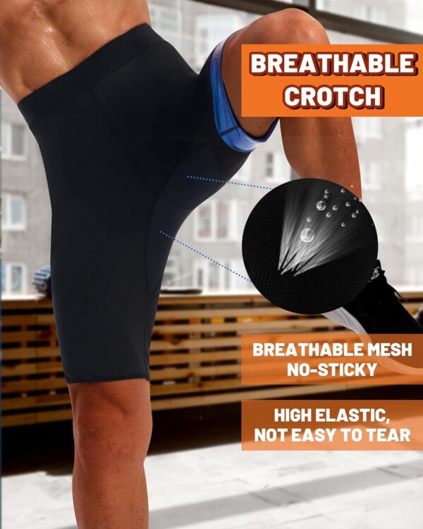 Sauna Sweat Short Pants for Men Hot Thermo Sauna Leggings Compression Hight Waist Pants Workout Body Shaper Sauna Suit - Image 3