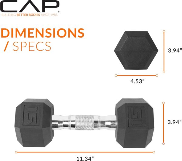 CAP Barbell Coated Hex Dumbbell Weight | Multiple Options - Image 4