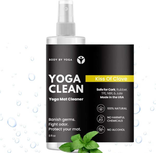 Yoga Clean - Natural Yoga Mat Cleaning Spray and Deodorizer To Fight Odor and Protect Your Mat | Made In The USA | 8 oz Safe For Cork, Rubber, And All Fabric