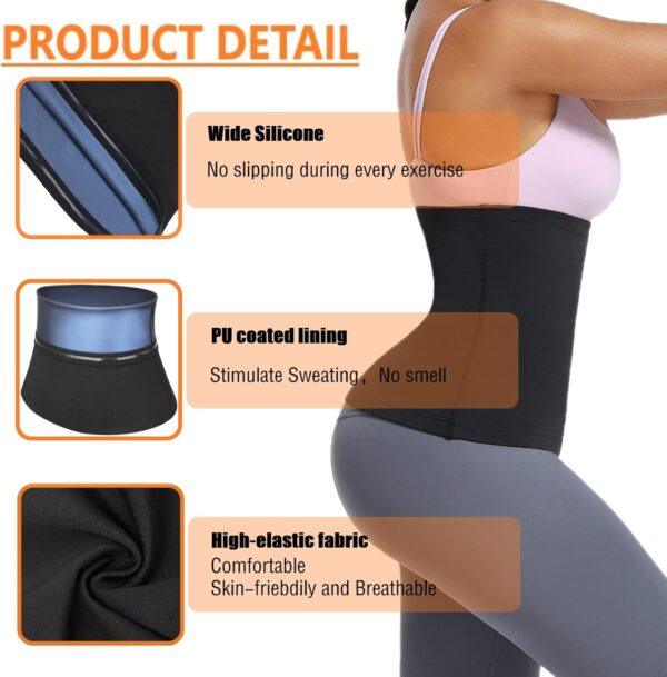 huiming Sauna Suit Waist Trimmer for Women Waist Trainer sweat band for stomach Belt Lower Belly Plus Size - Image 3