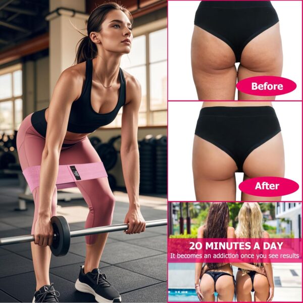 CFX Resistance Bands Set, Exercise Bands with Non-Slip Design for HIPS & Glutes, 3 Levels Workout Bands for Women and Men, Booty Bands for Home Fitness, Yoga, Pilates - Image 8