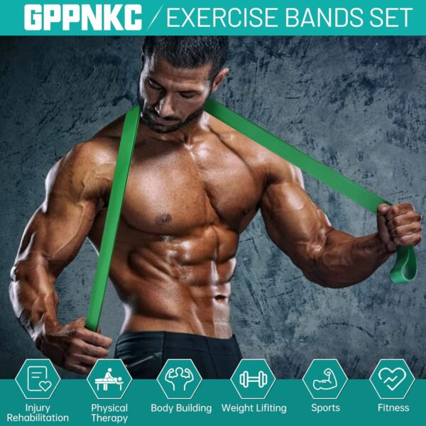 Resistance Band, Pull Up Bands, Pull Up Assistance Bands, Workout Bands, Exercise Bands, Resistance Bands Set with Door Anchor, Working Out, Physical Therapy, Shape Body, Men and Women - Image 6