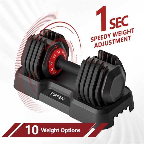 Adjustable Dumbbell 55LB Single Dumbbell 10 Weight Options, Anti-Slip Metal Handle, Ideal for Home Workout Equipment - Image 4