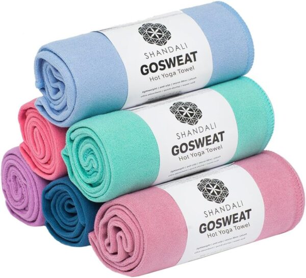 Shandali GoSweat Non-Slip Hot Yoga Towel with Super-Absorbent Soft Suede Microfiber in Many Colors, for Bikram Pilates and Yoga Mats. - Image 3