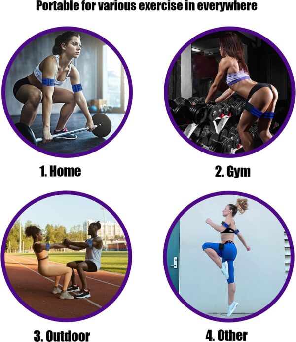 Booty Bands, Blood Flow Restriction Bands for Women/Men, Adjustable BFR Training Bands for Glutes & Hip Building, Occlusion Resistance Bands - Image 7