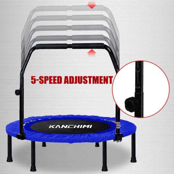 Kanchimi 40" 48" Folding Mini Fitness Indoor Exercise Workout Rebounder Trampoline with Handle, Max Load 330lbs - Image 4