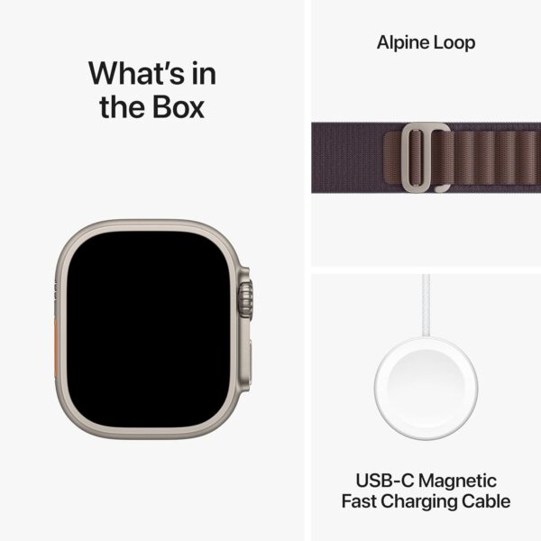 Apple Watch Ultra 2 [GPS + Cellular 49mm] Smartwatch with Rugged Titanium Case & Indigo Alpine Loop Medium. Fitness Tracker, Precision GPS, Action Button, Extra-Long Battery Life - Image 6