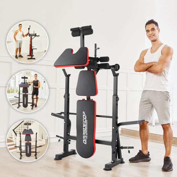OPPSDECOR 660lbs 6 in 1 Weight Bench Set with Squat Rack Adjustable Workout Bench with Leg Developer Preacher Curl Rack Fitness Strength Training for Home Gym - Image 10