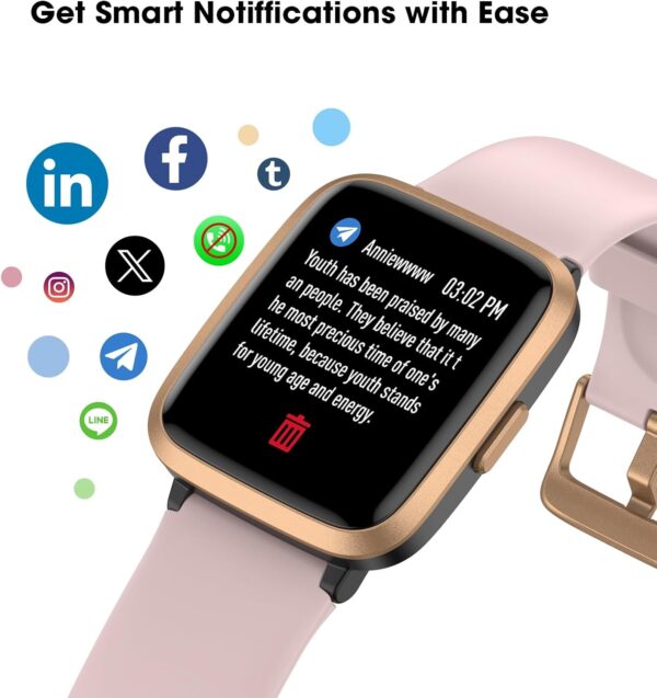 Fitness Tracker Watch with Heart Rate Monitor, Activity Tracker with Pedometer, Sleep Monitor, Calories & Step Counter, 5ATM Waterproof Smart Watch for Women Men Health Fitness Watch for Sports - Image 5