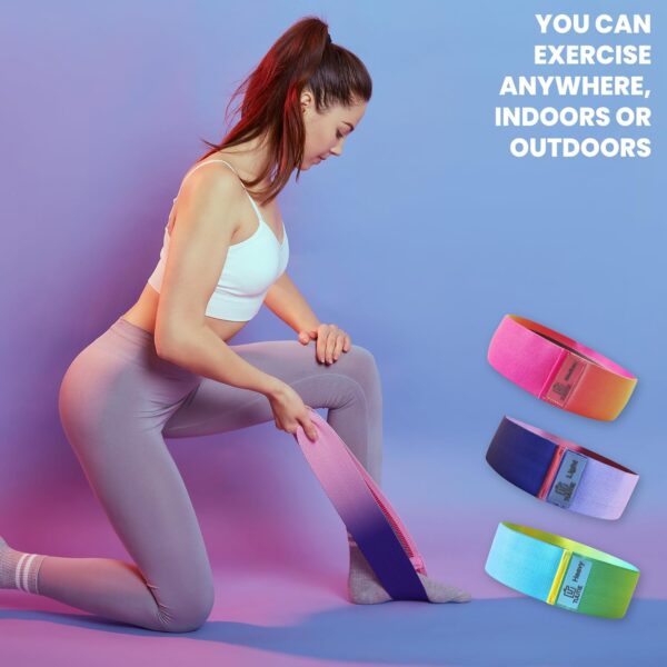 Non-Slip Resistance Bands - Durable Fabric Exercise Bands for Glute Workouts - Lightweight & Compact with 3 Levels - Resistance Bands for Working Out - No Equipment Needed - Image 6