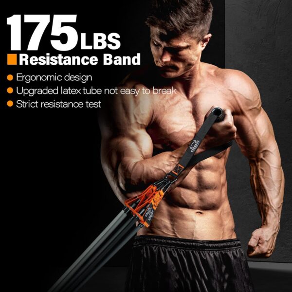 Resistance Bands, Heavy Exercise Bands with Handles, Fitness Bands for Working Out, Workout Bands for Men and Women, Weight Bands Set for Muscle Training, Strength, Yoga, Home Gym Equipment - Image 3