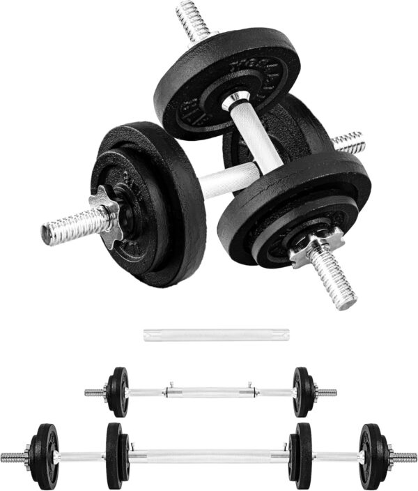 Yes4All Old School Adjustable Dumbbell Set with Weight Plates, Star Lock Collars/Connector, 40lbs to 200lbs Adjustable Weight Plates Set