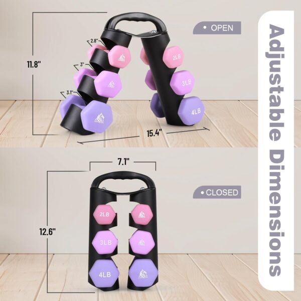 LIONSCOOL Set of 2 Neoprene Coated Dumbbell Hand Weights, Anti-Slip and Anti-Roll Hex Dumbbells in Pair for Strength Training, Resistance Training - Image 5