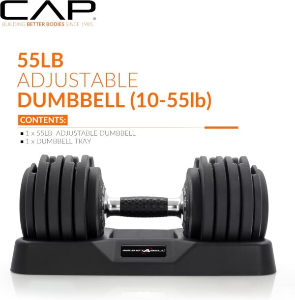 CAP Barbell ADJUSTABELL Adjustable Dumbbell Weights - Singles| 25 & 55 lb Single Weight Option - Image 2