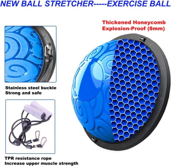 1500LBS Half Exercise Ball Trainer-Balance Ball | Core Ball for Exercise-Balance Ball Trainer,Therapy Ball,Full Body Medicine Workout and Yoga&Pilates - for Home Gym Workouts - Image 3