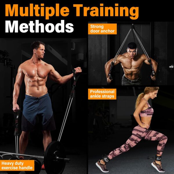 Heavy Resistance Bands for Working Out, 300LBS Exercise Bands with Handles, Workout Bands for Men, Weight Fitness Bands Set for Muscle Training, Strength, Slim, Yoga, Home Gym Equipment - Image 6