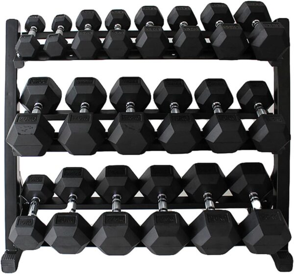 Gyms Weights Dumbbells Sets with Rack,450-550 lbs Hex Dumbbell Sets MAX 5-50 lbs Hand Free Weights Rack with Dumbbell Sets Rubber Dumbbells Set for Your Home Gym