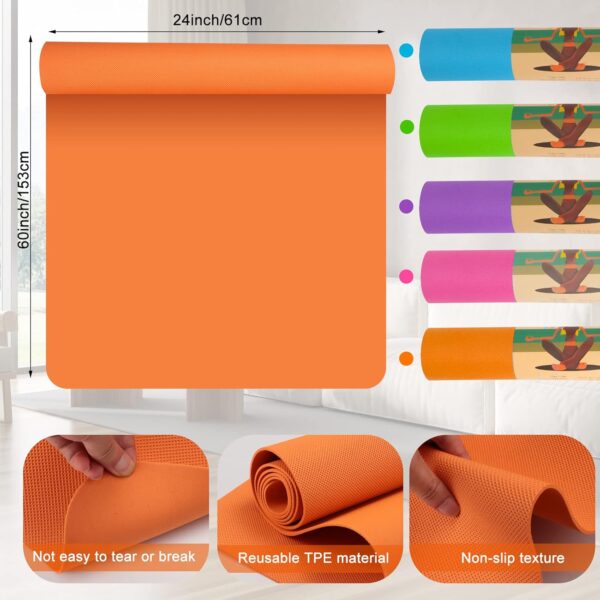 Nuanchu 20 Pcs Yoga Mats Bulk for Kids 60 x 24 x 0.12 Inch Children Yoga Mats with 20 Pcs Carrying Straps Kid Exercise Mat Non Slip Soft Fitness Mats for Kids Toddler Yoga Class Gym Home Workout - Image 2