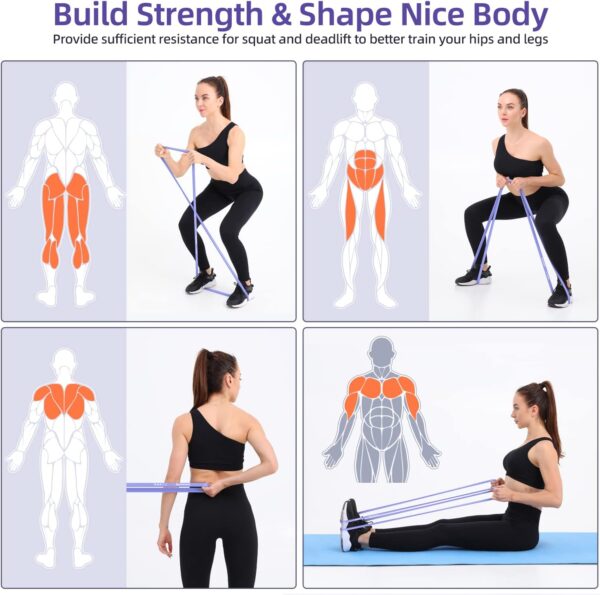 Resistance Bands for Working Out: Pull Up Bands 5-130lb 5 Levels Exercise Bands Workout Bands Set with Handles & Door Anchor Pull Up Assist Bands for Men Women Resistance Training - Image 5