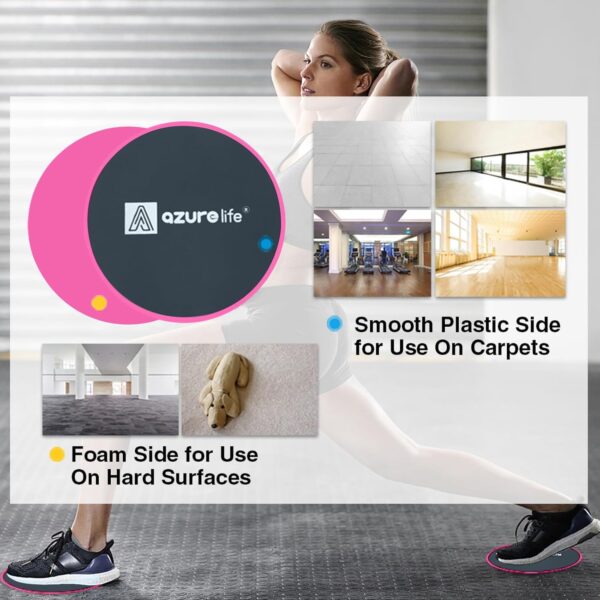 Exercise Core Sliders, Dual Sided Exercise Gliding Discs Use on Carpet or Hardwood Floors, Light and Portable, Perfect for Abdominal&Core Workouts - Image 2