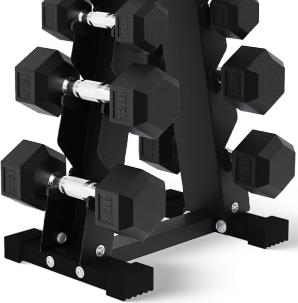 BalanceFrom Premium Rubber Encased Hex Dumbbell Sets, 46LBS Set, 60LBS Set, 100LBS Set - Image 8