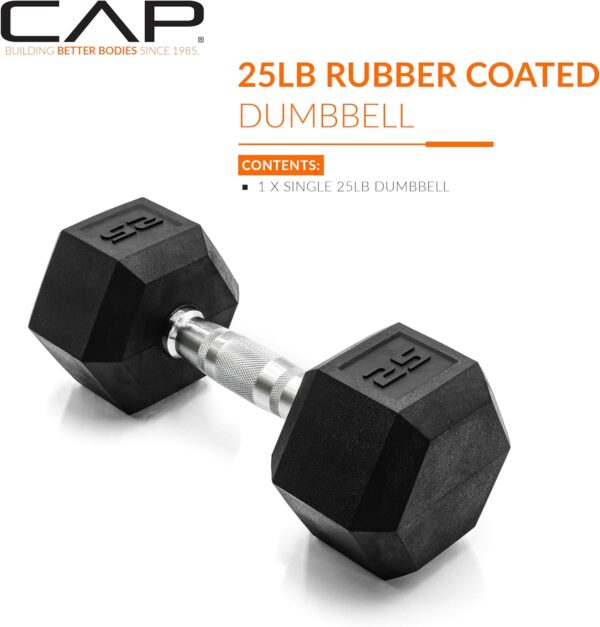 CAP Barbell 25 LB Coated Hex Dumbbell Weight, New Edition - Image 2