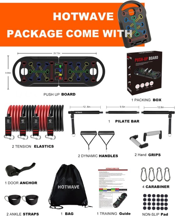 HOTWAVE Push Up Board Fitness, Portable Foldable 20 in 1 Push Up Bar at Home Gym, Pushup Handles for Floor. Professional Strength Training Equipment For Man and Women,Patent Pending - Image 5