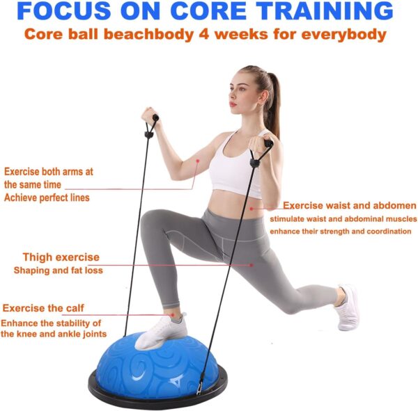 1500LBS Half Exercise Ball Trainer-Balance Ball | Core Ball for Exercise-Balance Ball Trainer,Therapy Ball,Full Body Medicine Workout and Yoga&Pilates - for Home Gym Workouts - Image 5