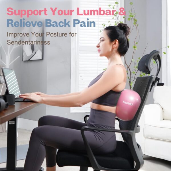 Small Exercise Ball, 9 Inch Mini Pilates Ball, Anti Burst and Slip Resistant Mini Yoga Ball for Stability, Fitness, Physical Therapy, Stretching & Core Strength Workout at Home Gym & Office - Image 3