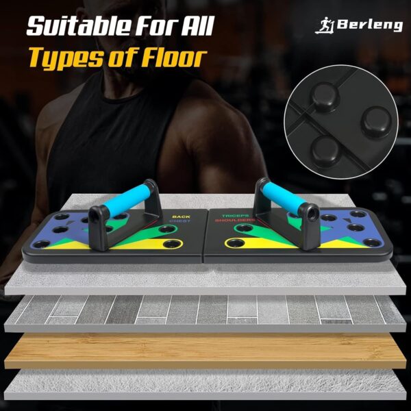 Solid Push Up Board 15 in 1 Home Workout Equipment Multi-Functional Pushup Stands System Fitness Floor Chest Muscle Exercise Professional Equipment Burn Fat Strength Training Arm Men & Women Weights - Image 6