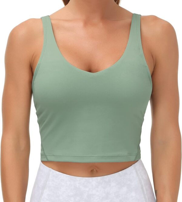 THE GYM PEOPLE Womens' Sports Bra Longline Wirefree Padded with Medium Support - Image 3