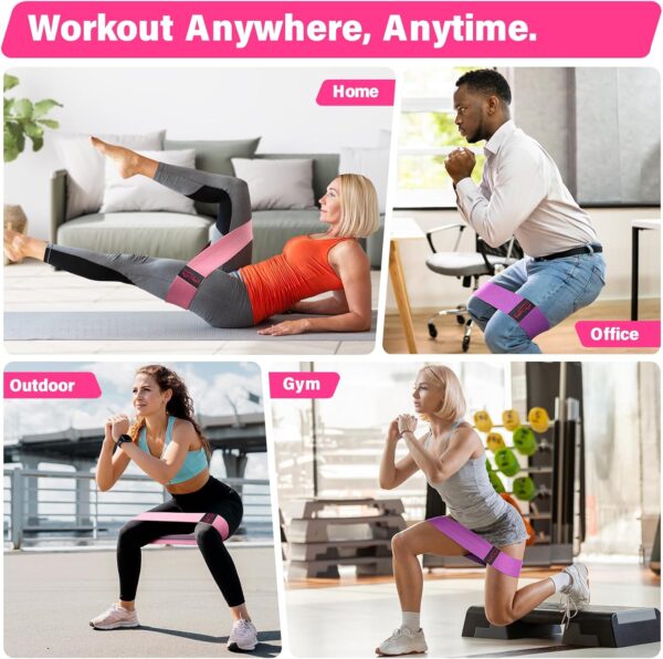 Fabric Resistance Bands for Working Out - Exercise Bands for Women and Men, Booty Bands for Legs and Butt, Yoga, Pilates, Rehab, Fitness and Home Workout - Image 7