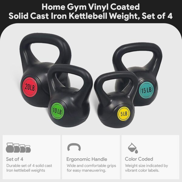 BalanceFrom Wide Grip Kettlebell Exercise Fitness Weight Set, Multiple Sizes - Image 3