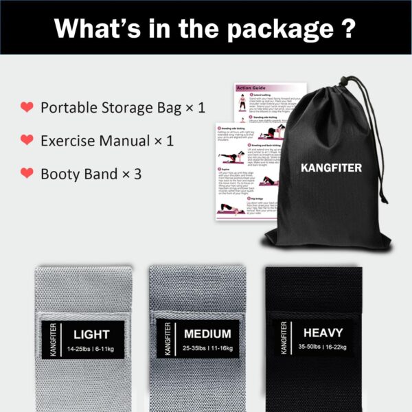 Non-Slip Fabric Resistance Bands for Working Out, Loop Exercise Bands for Booty Leg, Butt, Glute, Stretch Workout Bands for Women & Men, Hip Elastic Bands for Home Gym Fitness, Yoga, Pilates - Image 7