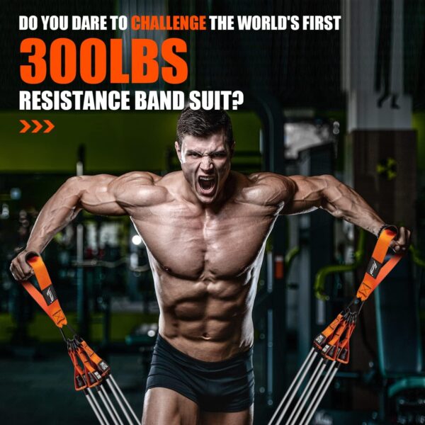 Resistance Bands, Heavy Exercise Bands with Handles, Fitness Bands for Working Out, Workout Bands for Men, Weight Bands Set for Muscle Training, Strength, Slim, Yoga, Home Gym Equipment - Image 2