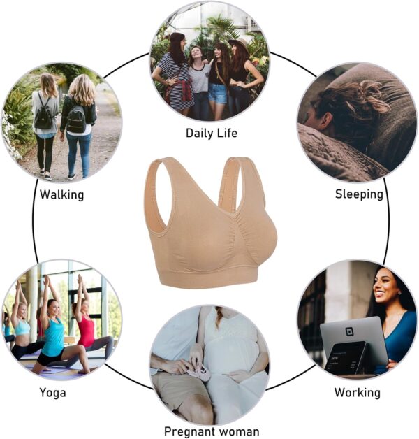 Onory 3 Pack Sports Bras for Women Wirefree Padded Workout Yoga Gym Fitness Bra Medium Support - Image 7