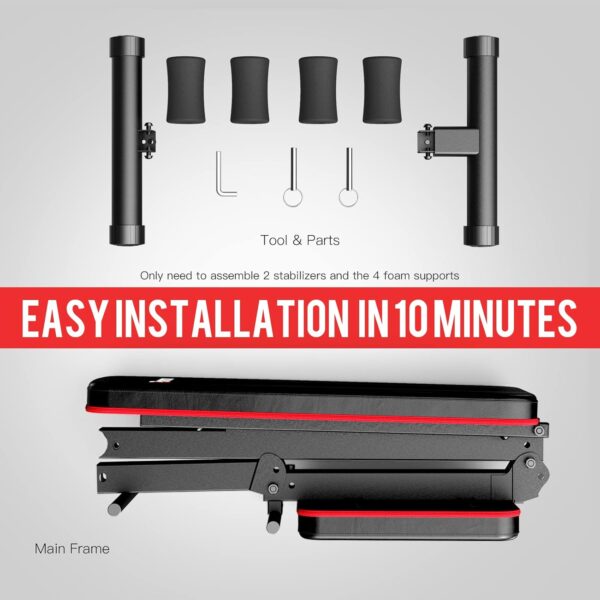 PASYOU Adjustable Weight Bench Full Body Workout Multi-Purpose Foldable Incline Decline Exercise Workout Bench for Home Gym - Image 8