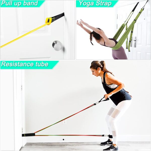 Door Anchor for Resistance Bands, Heavy Duty Padded Door Anchor System Door Hook, Must-Have Workout Exercise Bands Attachment Compatible for Loop Bands, Resistance Tube, Yoga Strap - Image 6