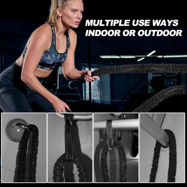 Battle Rope Battle Ropes for Exercise Workout Rope Exercise Rope Battle Ropes for Home Gym Heavy Ropes for Exercise Training Ropes for Working Out Weighted Workout Rope Exercise Workout Equipment - Image 7