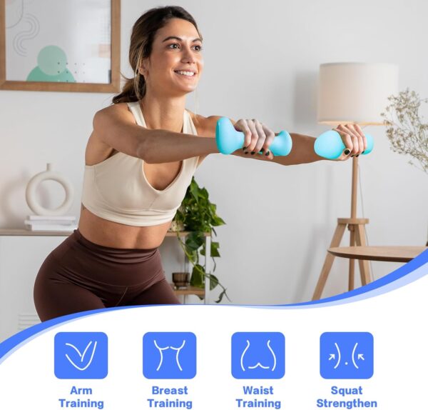 Ergonomic Dumbbells Weights Set-Hand Weights for Women at Home, Ear Dumbbells Weights for Pilates, Yoga, Jogging,Strength Training - Image 5