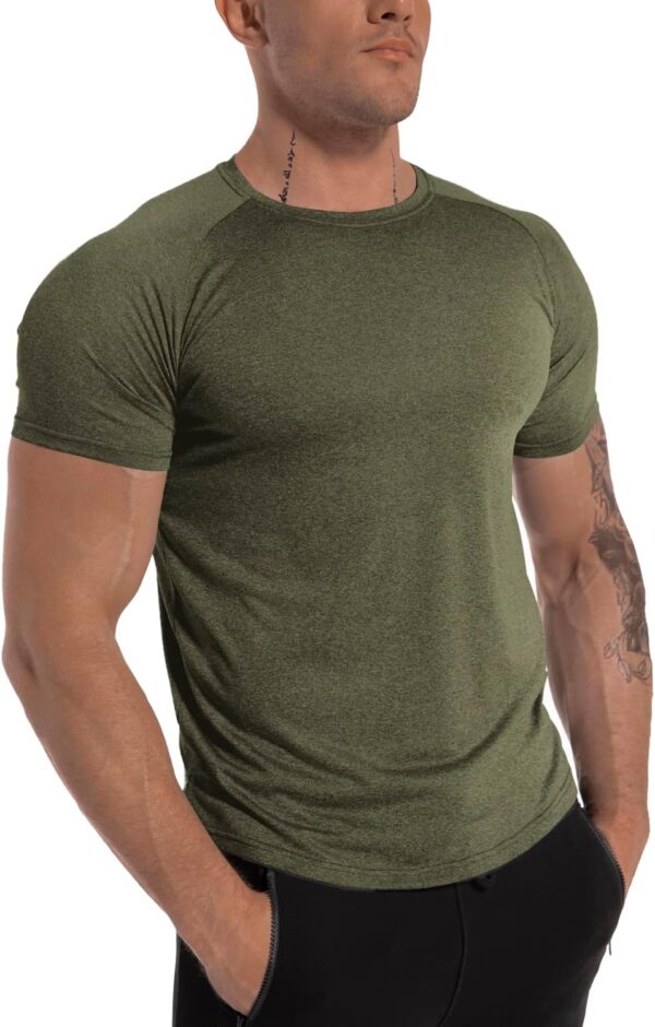 Men's 3pack Dry Fit Workout Gym Short Sleeve T Shirt Moisture Wicking Active Athletic Performance Running Shirts - Image 2