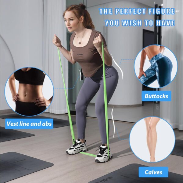Resistance Bands for Working Out, Physical Therapy Bands, Elastic and Exercise Bands Set for Stretching, Suitable for Rehab, Yoga, Pilates, Gym, Home Exercise - Image 2