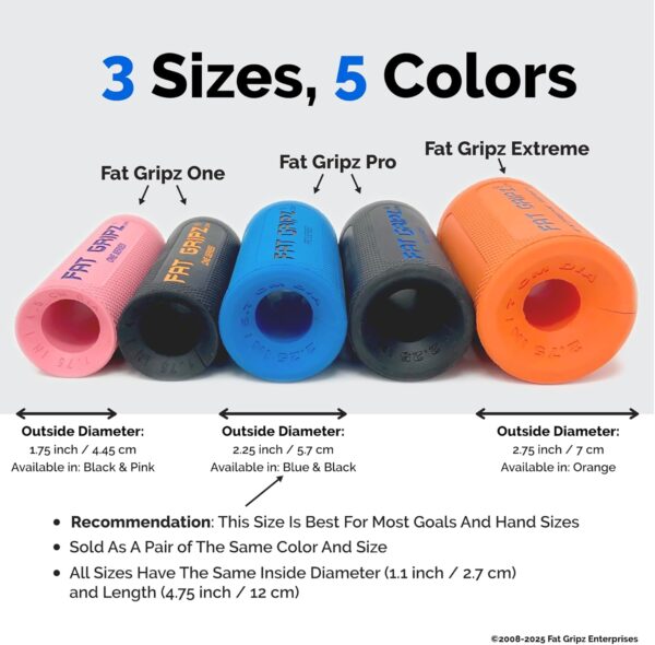 Fat Gripz - The Simple Proven Way to Get Big Biceps & Forearms Fast - At Home Or In The Gym (Size: Fat Gripz Pro / 2.25 Inch Outer Diameter) - Image 5
