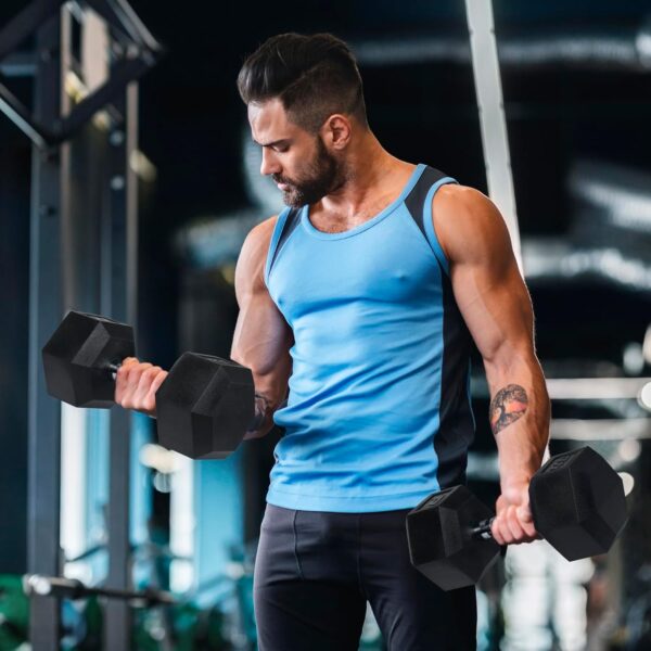 RitFit 5-650 LBS PVC Encased Hex Dumbbell Sets with Optional Rack for Home Gym, Hand weight with Chrome Handle for Strength Training, Workouts - Image 7