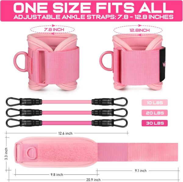 Ankle Resistance Bands, Ankle Bands for Working Out with Cuffs, Ankle Resistance Band, Glutes Workout Equipment, Butt Exercise Equipment for Women Legs and Glutes - Image 2