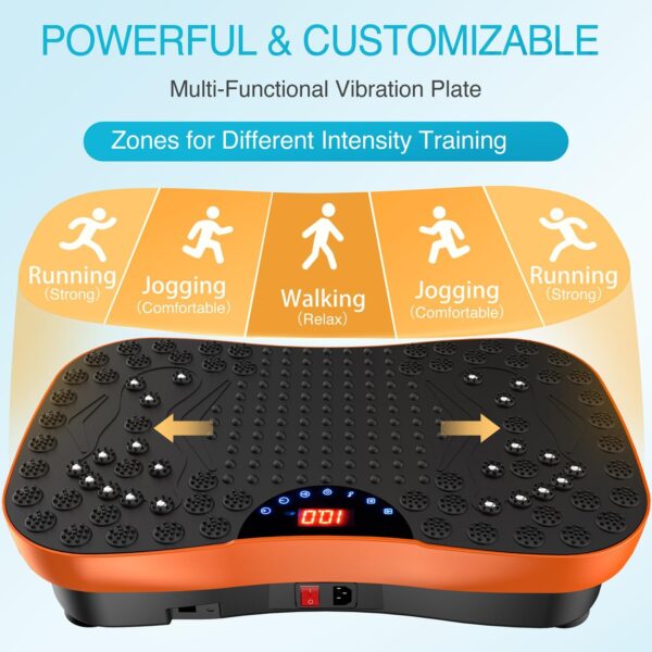 AXV Vibration Plate Fitness Platform Exercise Machine Vibrating Lymphatic Drainage Shaking Workout Full Body Shaker Vibrate Stand Shake Board Sport Gym Pad for Weight Loss Fat Burner for Women Men - Image 4