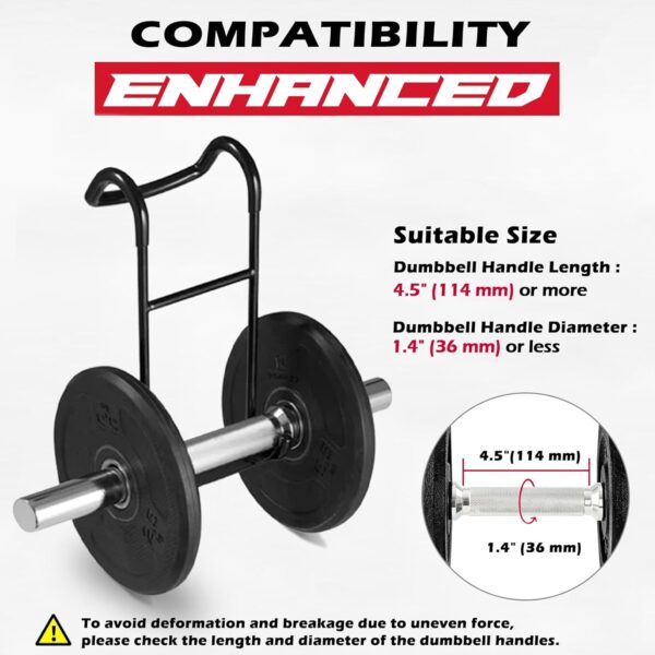 Upgraded 2-Pack Dumbbell Spotter Hooks, 250 lbs Load Capacity Heavy Duty Dumbbell Hooks for Dumbbell Bench Press, Chest & Shoulder Workouts with Wrist Straps - Image 3