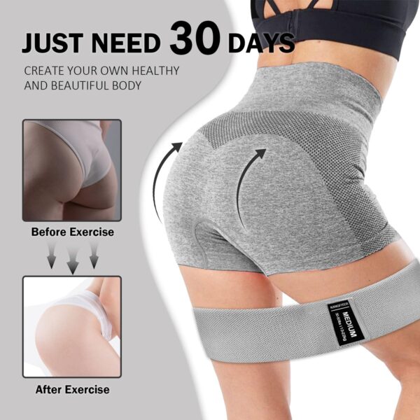 Non-Slip Fabric Resistance Bands for Working Out, Loop Exercise Bands for Booty Leg, Butt, Glute, Stretch Workout Bands for Women & Men, Hip Elastic Bands for Home Gym Fitness, Yoga, Pilates - Image 6