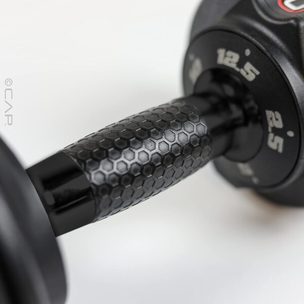 CAP Barbell 12.5 lb Pair ADJUSTABELL Adjustable Dumbbell with Contoured Full Rotation Handle, Honeycomb Design, Black - Image 3