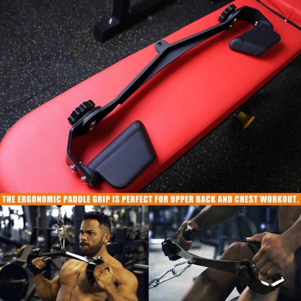 KORIKAHM Home Gym Fitness Spreader Bar, Multi-Grip Wide Lat Pull Down Bar, Neutral Grip Handle, Lat Pulldown Attachments Long Bar for Cable Pulley System Machine, T-bar Row Landmine Attachment - Image 7